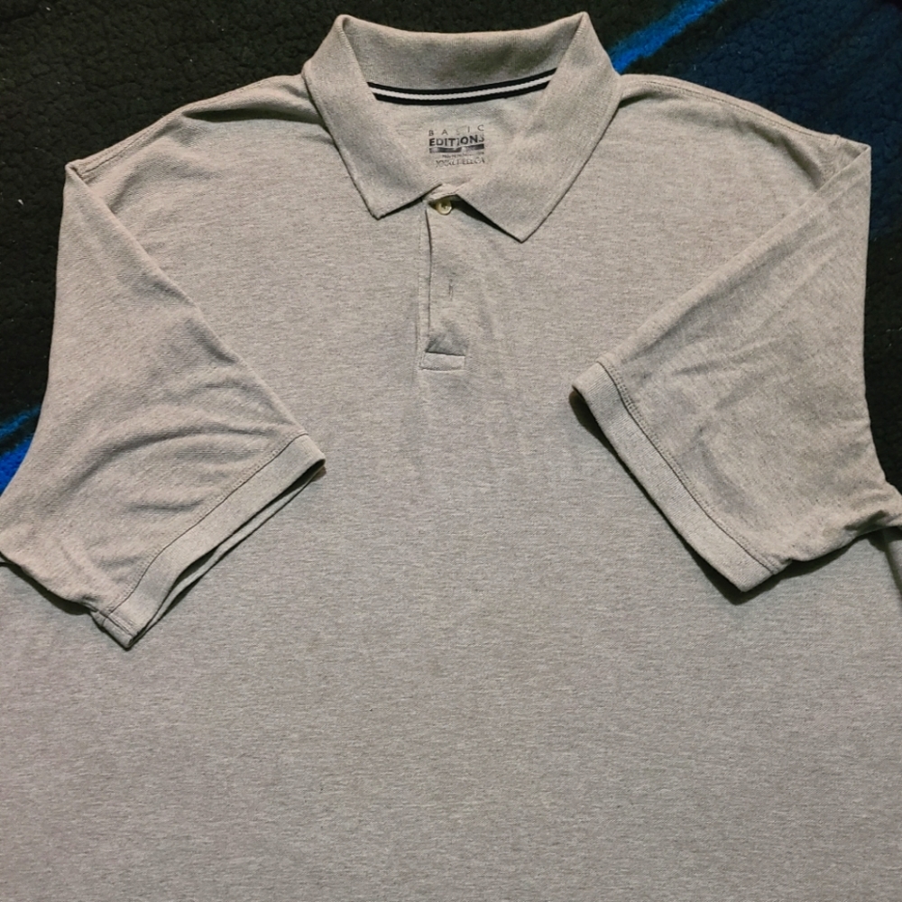 Basic Edition XXXLT Grey short sleeve polo